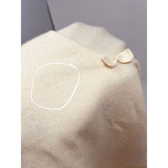 Vintage Ann Taylor Coquette Y2K Cream Cashmere Sweater Top Bow Quiet Luxury Sz S - Picture 8 of 10